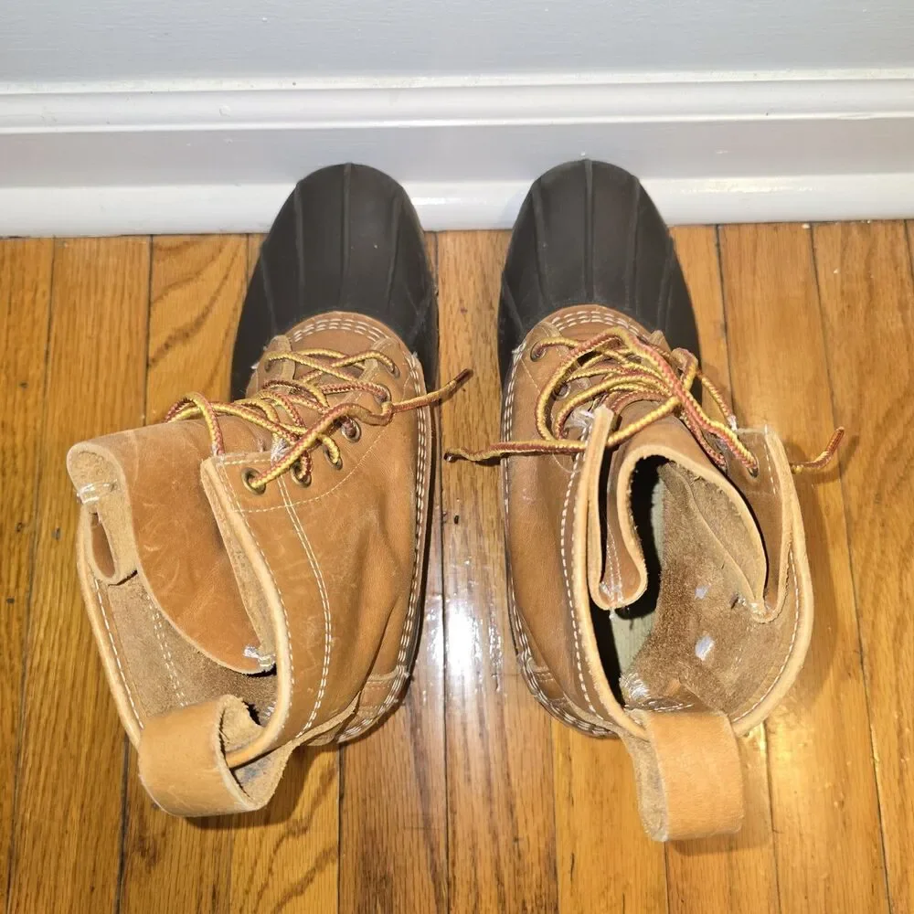 LL Bean VTg Women's Sz 8 HIGHTOP Bean Duck Boots Brown